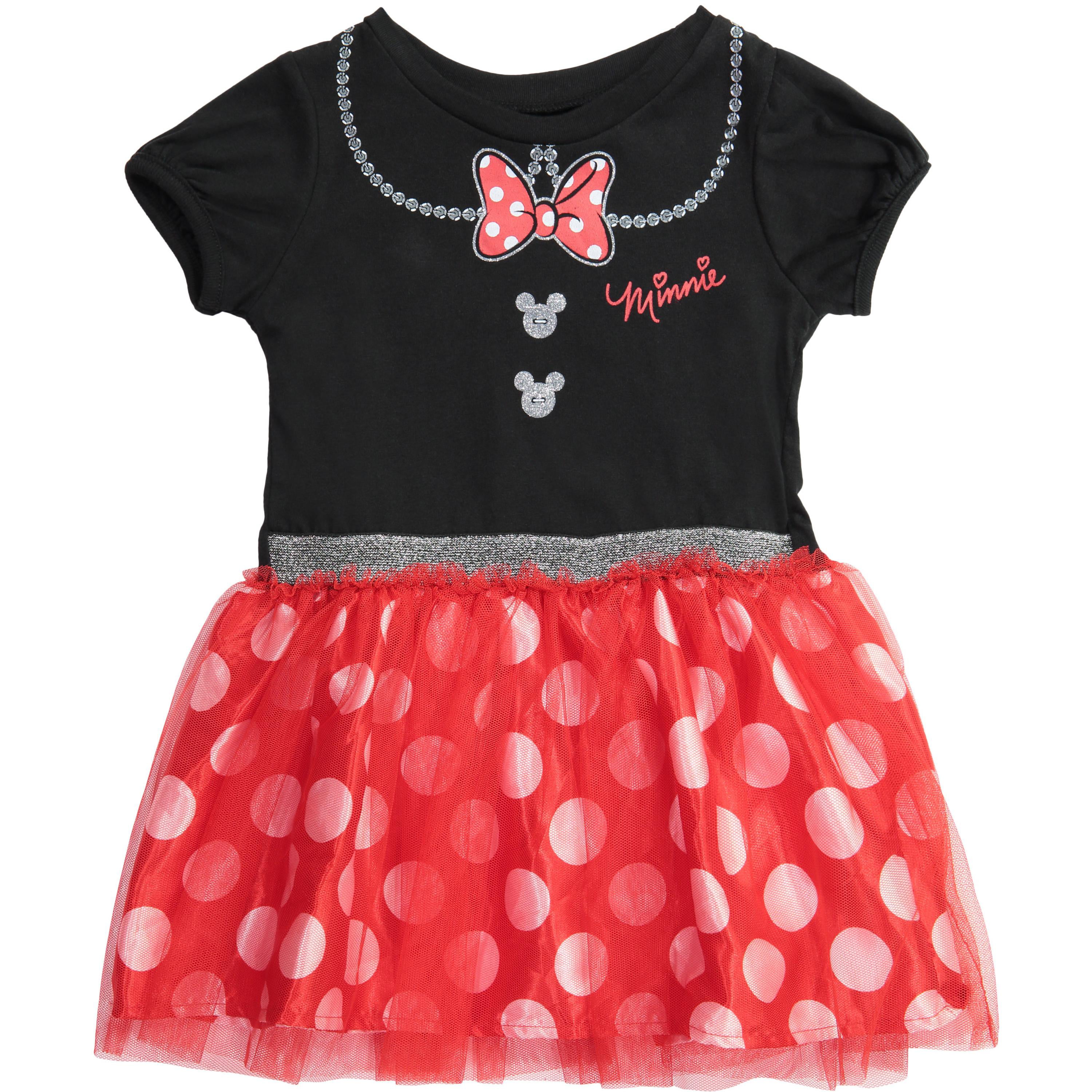 2PC MINNIE MOUSE GIRLS FANCY DRESS UP COSTUME WITH MATCHING HEADBAND Size LARGE 
