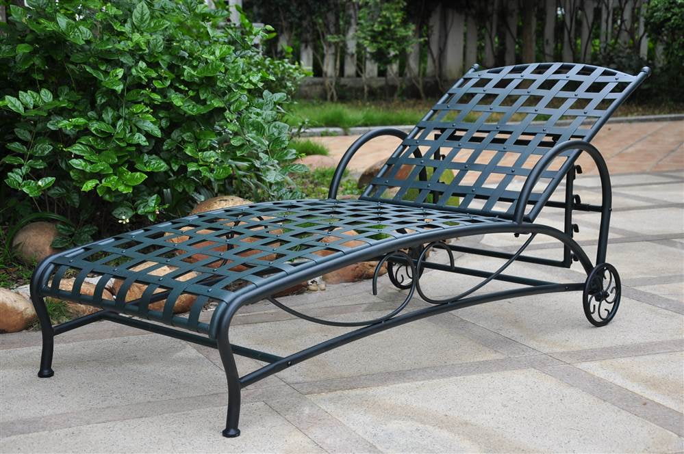 Iron Verigris Multi-Position Patio Chaise Lounger by International Caravan
