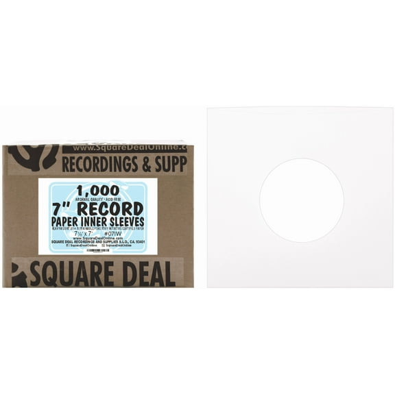 (1000) Archival Quality Acid-Free Heavyweight Paper Inner Sleeves for 7" Vinyl Records #07IW