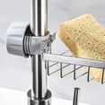 thumbnail image 4 of BR Cesta de almacenamiento de ducha para grifo de acero inoxidable, extraíble, para baño, fregadero de cocina, esponja, estropajos, jabón, 4 of 5