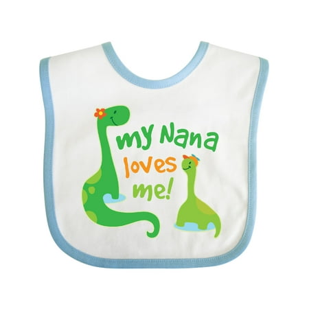 

Inktastic My Nana Loves Me Grandson Gift Baby Boy Bib