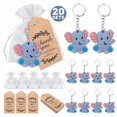 thumbnail image 5 of Un grupo de 20 bebés dan la bienvenida a la fiesta para devolver regalos, llavero de elefante bebé de varios colores + bolsa de arena rígida transparente, 5 of 5
