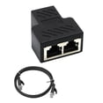 thumbnail image 1 of Adaptador Extensor Divisor De Enchufe De Red Ethernet LAN De 2x1 A 2 Zócalos + Cable SM SunniMix Adaptador divisor, 1 of 8