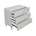 thumbnail image 3 of Champagne & Silver 3-Drawer Console Table with Metal Frame, Modern Hallway Organizer Cabinet, 3 of 8