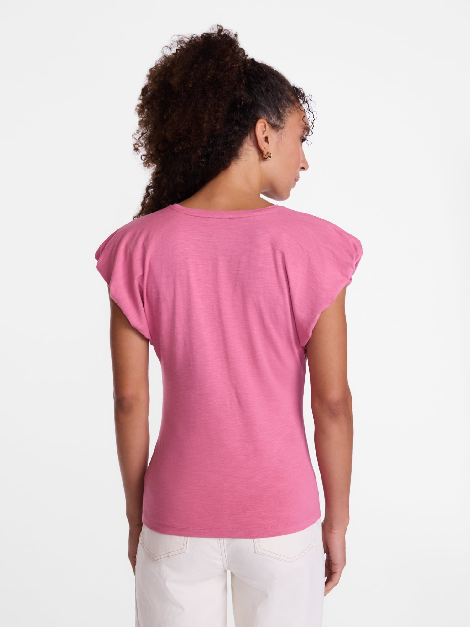 Scenario Women's and Women's Plus Tee with Short Bubble Cap Sleeves, Sizes XS-4X