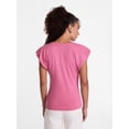 thumbnail image 4 of Scenario Women's and Women's Plus Tee with Short Bubble Cap Sleeves, Sizes XS-4X, 4 of 6