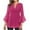 Hot Pink, variant on Feancey Women's 3/4 Sleeve Tunic Tops Double Layers Loose Fit Mesh Blouses for Women Dressy Casual Round Neck Pleated Tunics Flowy Elegant Top Hot Pink S