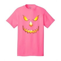 Halloween Scary Pumpkin Face Jack-o-lantern Trick-or-Treating Spooky Men's Short Sleeve T-shirt-neonpk-Large