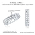 thumbnail image 6 of Rosec Jewels Designer Lab Grown Diamond Wedding Band with Twisted Rope - EF-VS Quality Certified - With Jewelry Box, 10K White Gold, US 5.00, 6 of 7