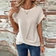 thumbnail image 1 of Xuyuer Women's Crew Neck Short Sleeve Knit Side Loose Solid Color Casual Top, Relaxed Fit Sweater Tee for Spring Summer Layering,Cozy Everyday Wear, 1 of 6