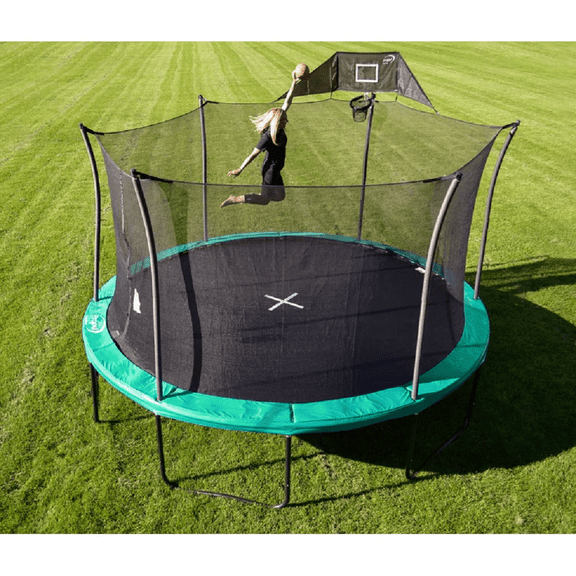 Propel Trampolines 14' Round Trampoline with Safety Enclosure and Basketball Hoop