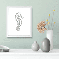 thumbnail image 2 of Designs ByLITA Seahorse Outlined version, 11 x 14 White Wall Print Animals (Framed) | Family Presents | Bedroom | Stylish Kindergarten Decor, 2 of 4