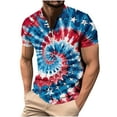 thumbnail image 2 of CFLVAEK 4th of July Tshirt Mens Big and Tall Tie Dye Shirts Independence Day Patriotic T Shirts Loose Short Sleeve Henley Neck Summer Holiday Shirts M, 2 of 5