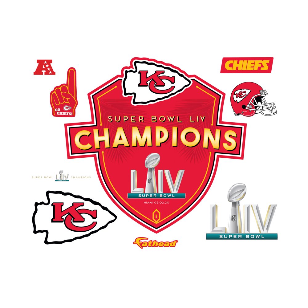 Kansas City Chiefs Fathead Super Bowl LIV Champions Logo Wall Decal