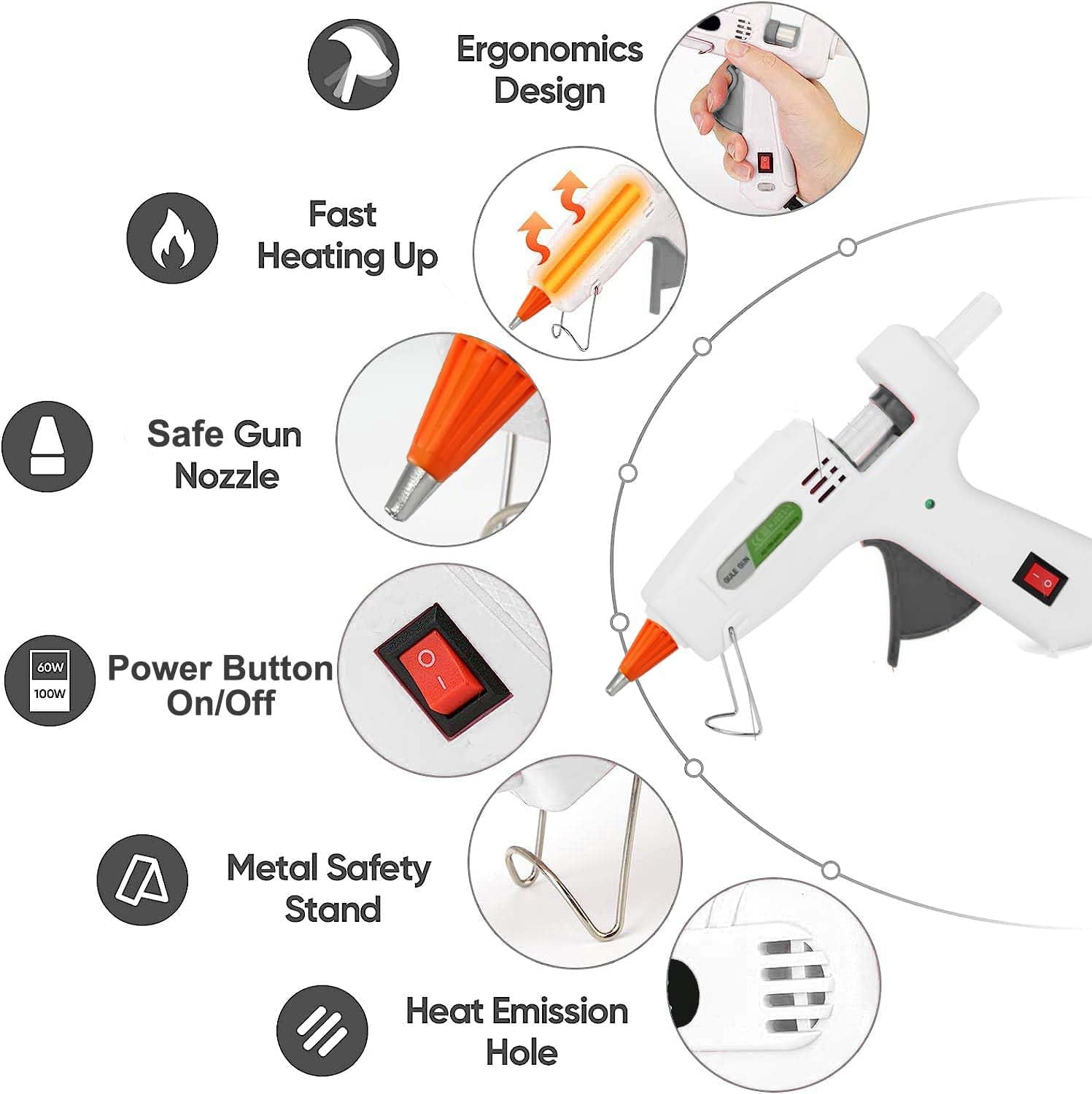 (2026) Hot Glue Gun Kit with 30 Sticks, Fast Preheating Melt, High Temp for School Crafts DIY Arts and Quick Home Repairs (20w)