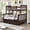 Dark Brown, variant on Twin Over Full Bunk Bed Frame with 2 Storage Drawers, Wooden Bunk Beds Frame with Ladder and Safety Guard Rails, Space-Saving, Easy Assembly, Mattress Not Included, Dark Brown