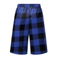 thumbnail image 4 of JoveMarine Men's Plaid Cargo Shorts Loose - Summer Work Shorts with Multiple Pockets, Knee-Length Relaxed Fit for Daily Wear,Blue L, 4 of 6