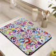 thumbnail image 3 of Washable Rubber Daisy Cute Floral Dish Drying Mats for Kitchen Counter Home Large Coffee Bar Pad Accessories and Decor for Utensils Stemware 18''x24'', 3 of 7