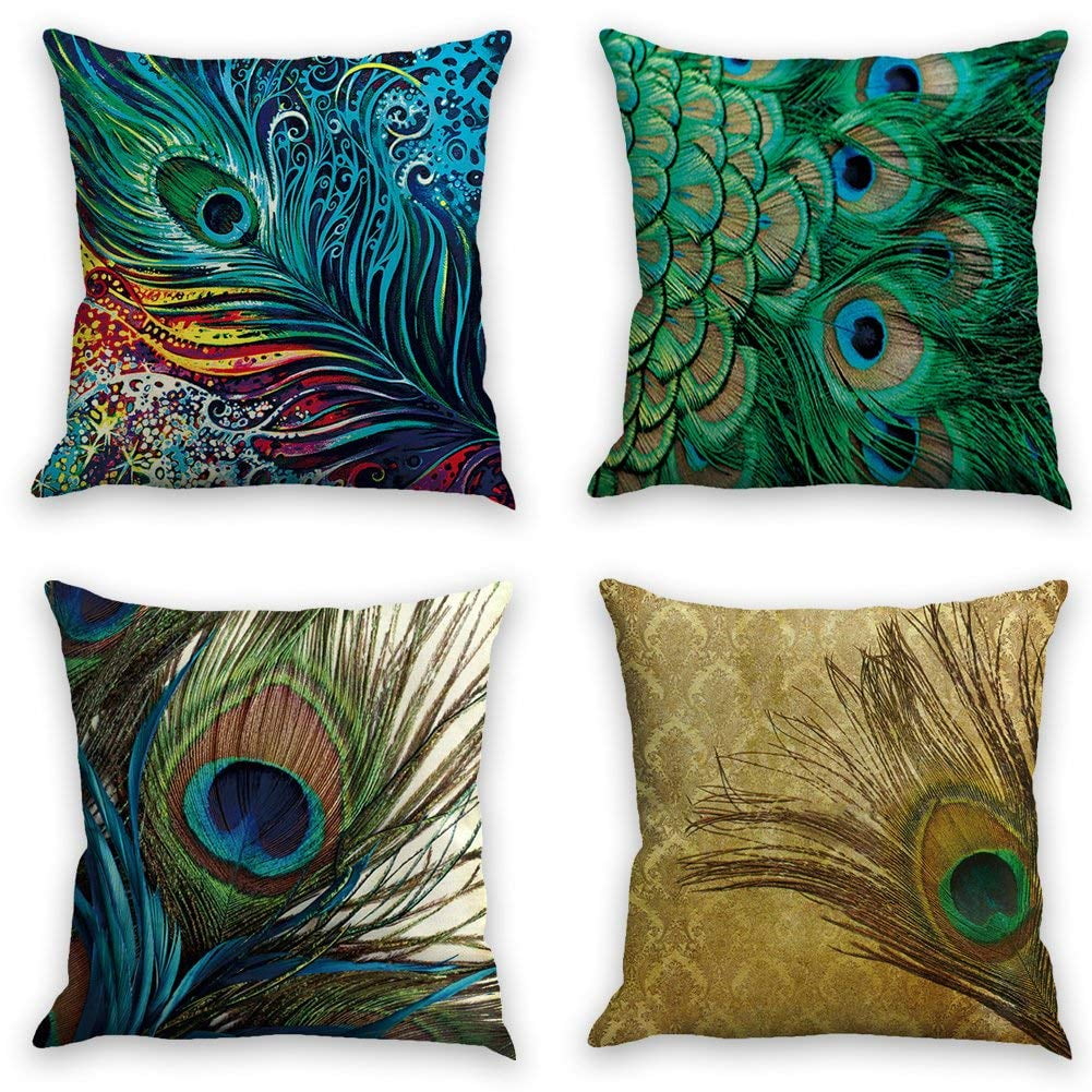 US Seller peacock retro cushion cover throw pillow covers wholesale 