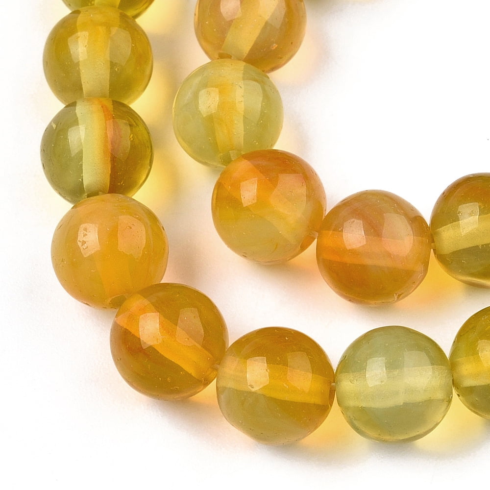 10 strand Glass Round Beads Strands Imitation Stones Round Orange 8~8.5x8mm Hole: 1mm 46~52pcs/strand 14.17''~15.35''(36~39cm)