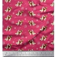 thumbnail image 1 of Soimoi Pink Cotton Voile Fabric Bird,Paw & Cocker Spaniel Dog Printed Craft Fabric by the Yard 56 Inch Wide, 1 of 1