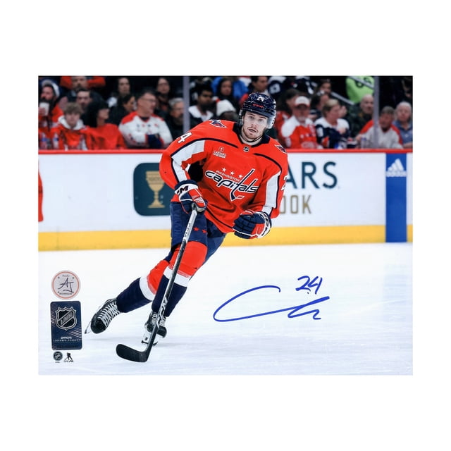 Connor McMichael Autographed Washington Capitals Hockey 8x10 Photo