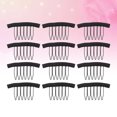 thumbnail image 6 of Qumonin 12PC Wig Net Clip Stainless Steel 6 Teeth Hide Hair Clip Wig Accessories for Ladies (Black), 6 of 6
