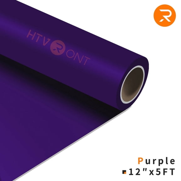 HTVRONT 12" x 5ft Heat Transfer Vinyl Purple HTV Rolls for T-Shirts, Clothing and Textiles, Easy Transfers