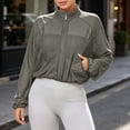 thumbnail image 2 of Tnhcen Womens Sports Jacket Full Zip Up Long Sleeve Lightweight Mesh Windbreaker Workout Track Jacket With Pockets Activewear Running Gym Coat S-XL, 2 of 7