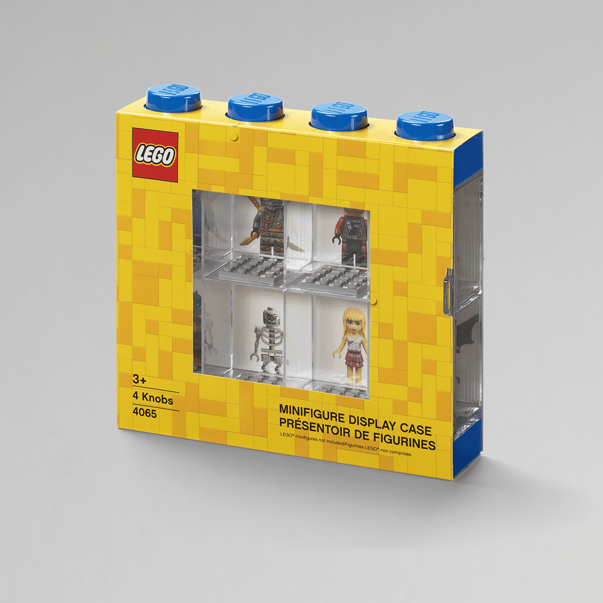 LEGO Minifigure Stackable Display Case with 8 Knobs, in Blue