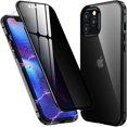 thumbnail image 1 of IBAOLE Privacy Magnetic Case Compatible with iPhone 12 Pro Max Anti Peeping Double Sided Tempered Glass Magnet Absorption Metal Bumper with Anti-Spy Privacy Screen ProtectorBlack, 1 of 7