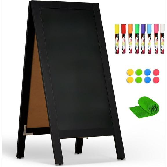 A-Frame Double Sided Magnetic Blackboard 40" x 20" for Restaurants, Cafes, Weddings ,Black