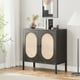 thumbnail image 2 of Aparador de Madera – Moderno con Puertas de Vidrio y Estantes – Gabinete Buffet Auxiliar – Entrada, Salón, Comedor o Cocina – Organización Ideal- Color negro, Black square pin, 2 of 8