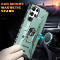 thumbnail image 5 of Nalacover Rugged Case for Samsung Galaxy S23 Ultra, Heavy Duty Hybrid PC + TPU Military Grade Shockproof Cover with Rotated Ring Holder Kickstand Magnetic Car Mount Non-Slip Case,Deep Green, 5 of 8