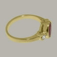thumbnail image 4 of LBG British Made 9k Yellow Gold Genuine Natural Ruby & Diamond Womens Statement Ring - 33 size options - Size 5.5, 4 of 6