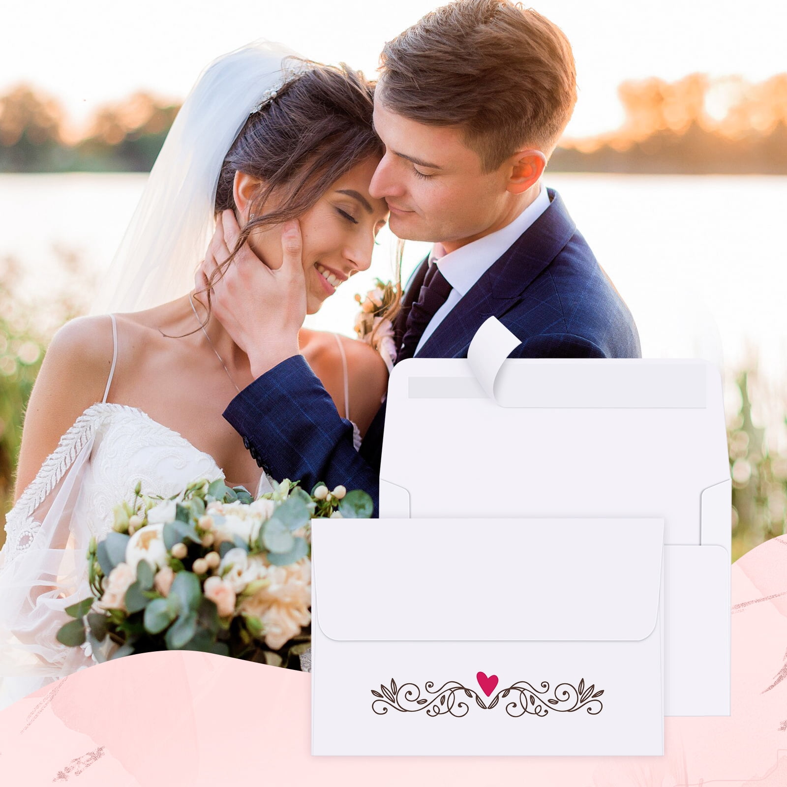 BagDream, Invitation Envelopes, 4-3/8 x 5-3/4, White Paper, 100
