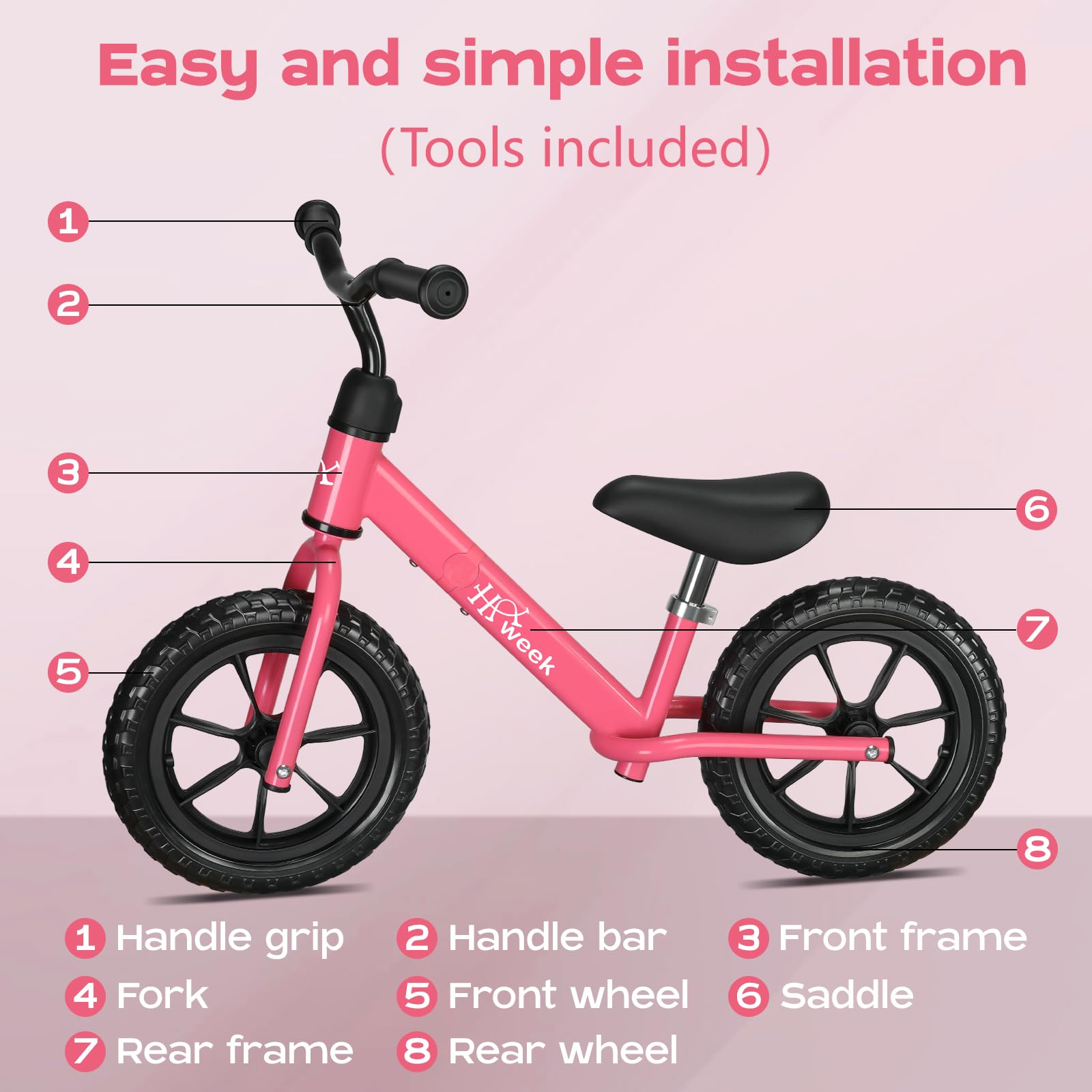 Vélo Sans Pédales SEREED – Dès 2 Ans, Réglage Sans Outils, Plaque Personnalisable Et Autocollants Inclus