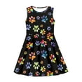 thumbnail image 3 of FOR U DESIGNS Colorful Dog Paw Sleeveless Dress for Toddlers Birthday Gifts Aesthetic Tank Swing Dresses Fashion Special Occasion Jumpskirt for Juniors Girls 5-6T, 3 of 6