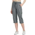 thumbnail image 4 of liyiyiyia Women Hiking Cargo Capris Pants Loose Fit Quick Dry Fishing Pants Casual Elastic Waist Lightweight Capri for Outdoor Travel, 4 of 7