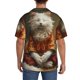 thumbnail image 3 of Balery Haystack Meditating Cat Camisa Casual de Manga Corta con Botones para Hombre, Texturizada, Estilo Cubano, para Playa, Verano-X-Large, 3 of 5