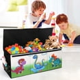 thumbnail image 2 of FIIOEOY Extra Large Toy Box, Collapsible Storage Organizer with Lids, Sturdy Dinosaur Toy Chest for Boys Girls, 40"x16"x16" Kids Storage Bin Box Baskets for Living Room, Playroom, Bedroom, Nursery, 2 of 7