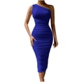 thumbnail image 3 of TAGOLD Womens Camis Sleeveless Dress One Shoulder Solid Color Slim Casual Summer Style, 3 of 5