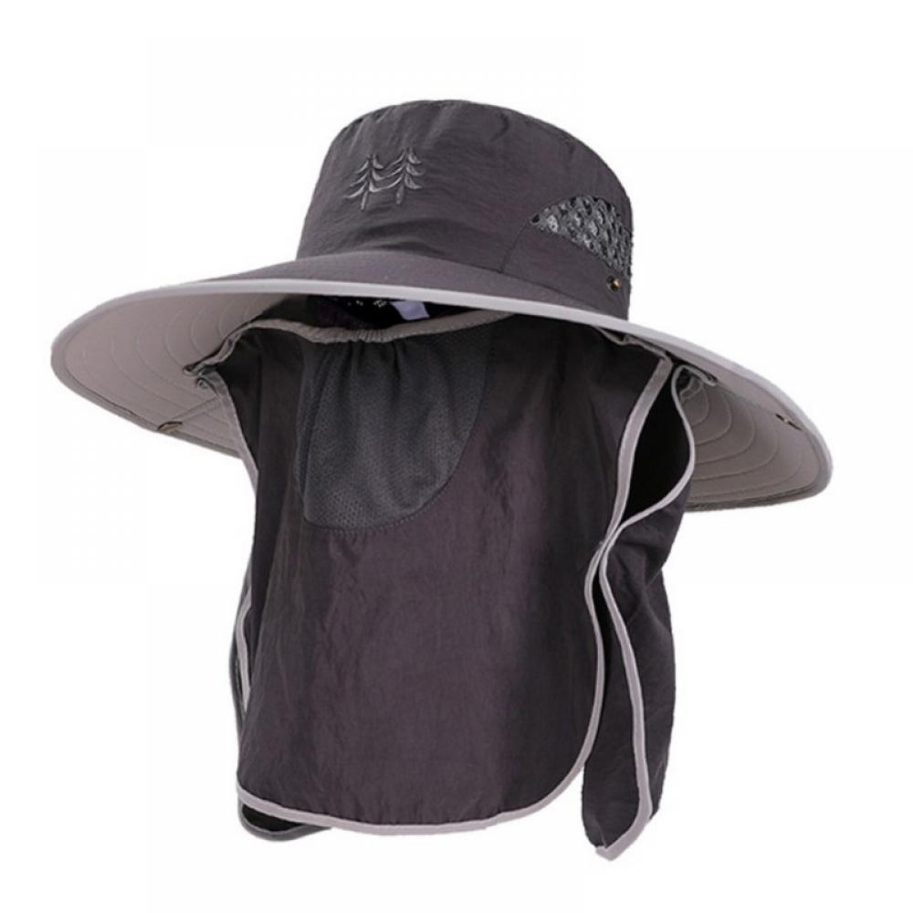 TAGVO Wide Brim Sun Hat Summer UV Protection Beach Hat, Travel Climbing Foldable Upf50 Fishing Adjustable Chin Strap Breathable Mesh Crown Khaki