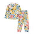 thumbnail image 2 of Uemuo Watercolor Wildflowers Pattern Womens Pajama Sets,PJ Set for Women,Pajamas for Women Logo,Long Sleeve Pajama Set for Women,Soft Long Sleeve Top With Pants-Medium, 2 of 9