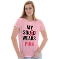 thumbnail image 4 of Breast Cancer BCA My Squad Wears Pink Womens Slim Fit Graphic Tee Brisco Brands S, 4 of 5