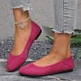 thumbnail image 6 of Hot Pink Ladies Casual Loafers Flat Shoes Round Toe Closed Toe Soft Sole Comfortable Slip On Flocked, 6 of 9