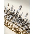 thumbnail image 4 of Corona de reina para mujer, corona de boda para novia, tiara gótica, accesorios para el cabello oscuro con diamantes de imitación para cumpleaños, cosplay, fiesta, graduación, Halloween, 4 of 5