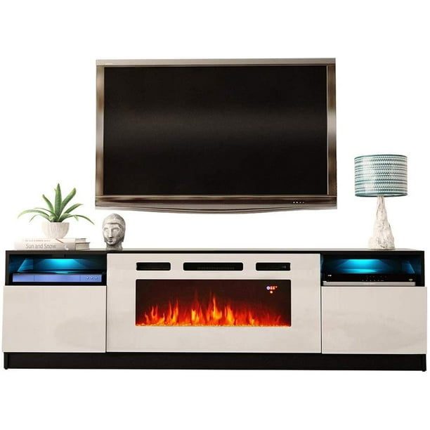 York WH02 Electric Fireplace Modern 79" TV Stand