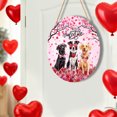 thumbnail image 4 of PEONAVET Panneau de Porte Rond en Bois pour la Saint-Valentin Décoration de Fête, 4 of 6