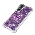 thumbnail image 4 of Funda para Samsung Galaxy S21 5G con Brillo Líquido Flotante, Purpurina, Parachoques y Anillo Giratorio Soporte, 4 of 5